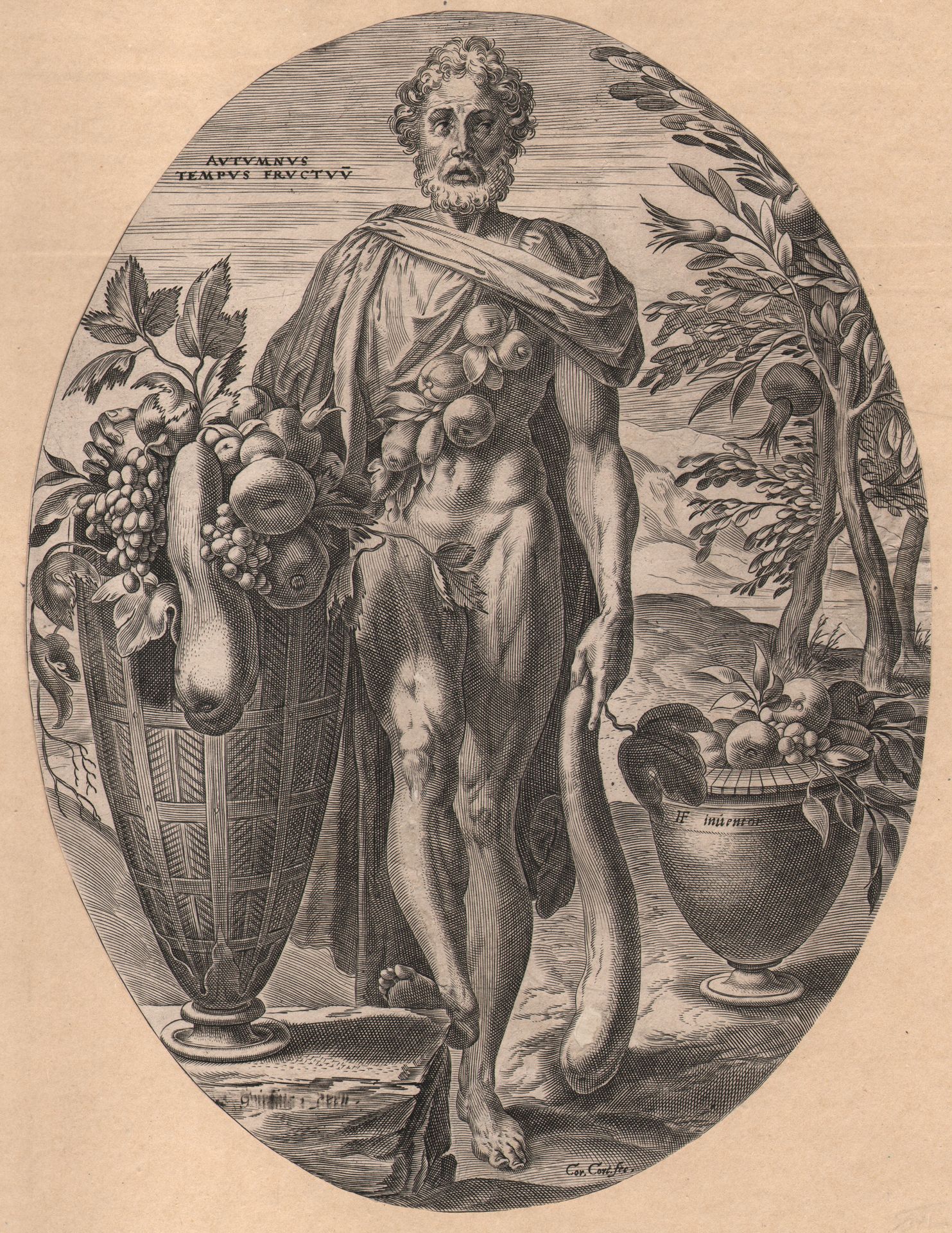 Cornelis Cort (1533-1578) Cornelis Cort (1533-1578) -Autumnus, Hirtengötter / Be&hellip;