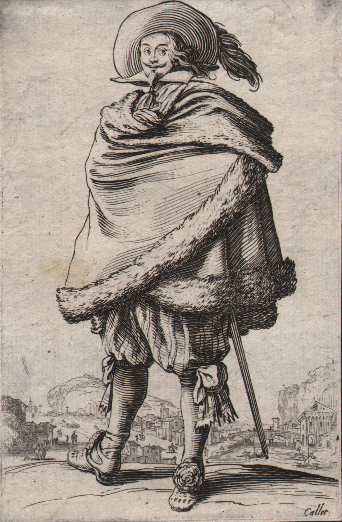 Jacques Callot (1592-1635) Jacques Callot (1592-1635) -La Noblesse - Uomo avvolt&hellip;