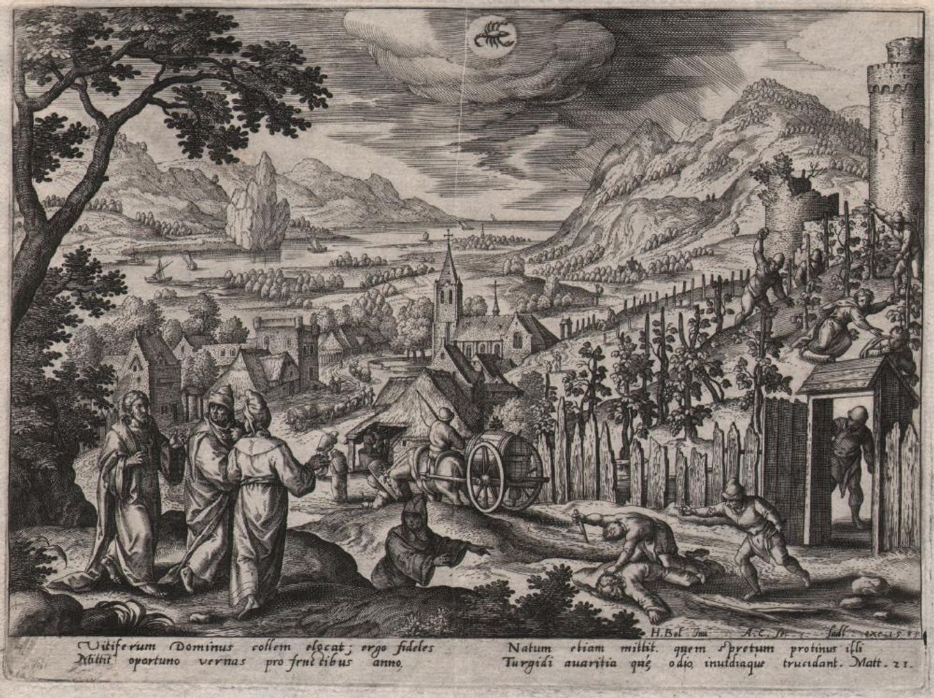 Adriaen COLLAERT (1560-1618) Adriaen Collaert - 十月/基督的生活 - 1585年/描述。 来自十二个月的基督生活&hellip;