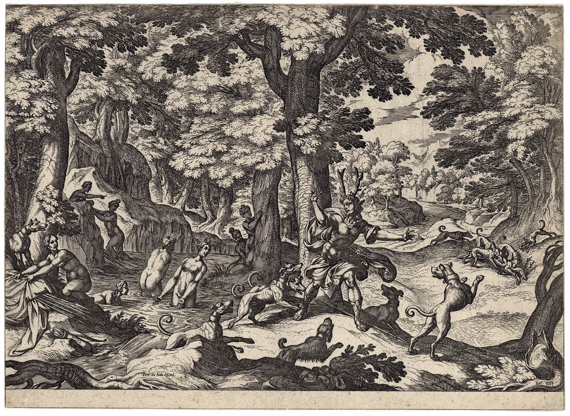 Antonio Tempesta (155-1630), Pieter de Jode (1570-1634) Antonio Tempesta, Acteón&hellip;