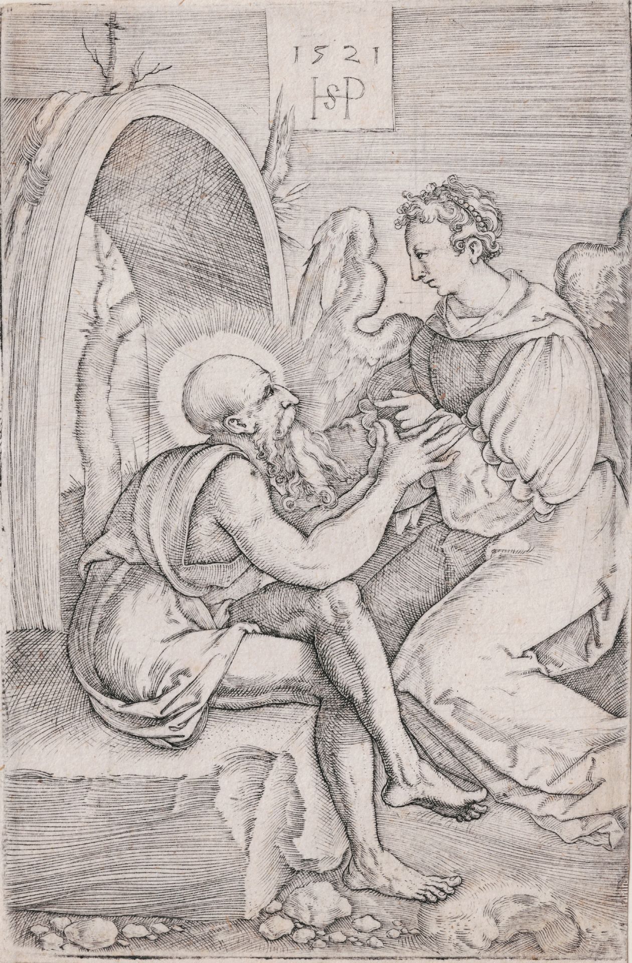 Hans Sebald Beham (1500-1550) Hans Sebald Beham (1500-1550) - Saint Jerome with &hellip;