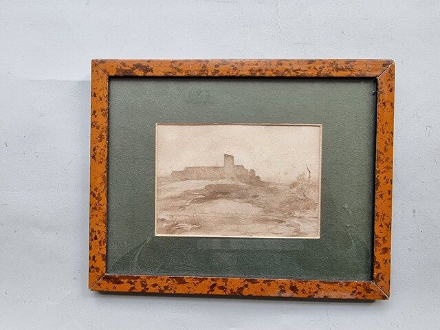 Null Auguste RAVIER (1914-1895). Le vieux château. Lavis d'encre de Chine. 9 x 1&hellip;