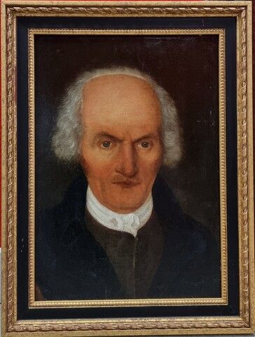 Null XIXème. Portrait d'homme. Huile sur toile marouflée sur panneau. 46 x 33 cm
