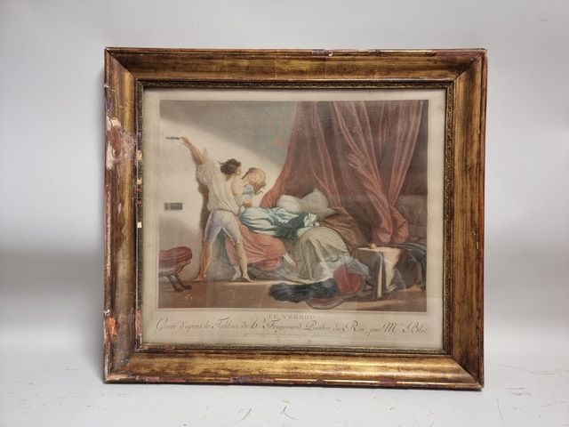 Null Maurice BLOT (1753-1818) d'après Jean-Honoré FRAGONARD. Le verrou. Burin en&hellip;