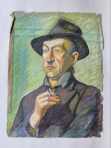 Null Arsène CHABANIAN (1864-1949). Portrait of a man. Pastel signed lower right.&hellip;