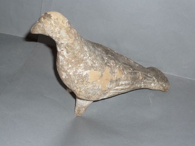 Null 鸽子在粉红色的米色陶土中。希腊化时期。长：17厘米（有一个旧的收藏标签