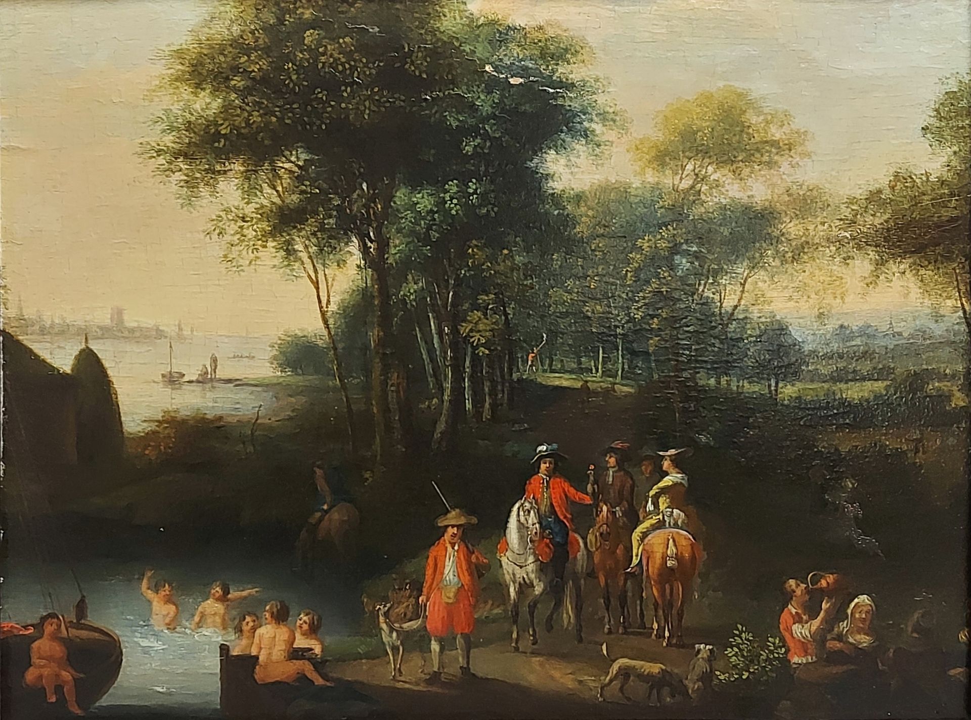Null ECOLE FLAMANDE vers 1700, entourage de Peter TILLEMANS (1684-1734). Chasse &hellip;