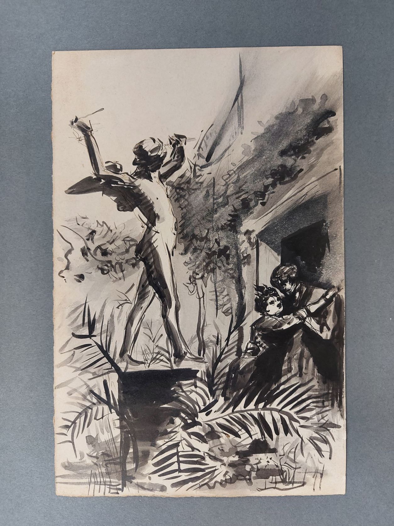 Null 
查尔斯-莫罗-沃特希尔 (1857-1924)

花园里的情侣

纸上黑墨水，背面有查尔斯-莫罗-沃特希尔遗产的印章

24 x 15.5厘米

未&hellip;