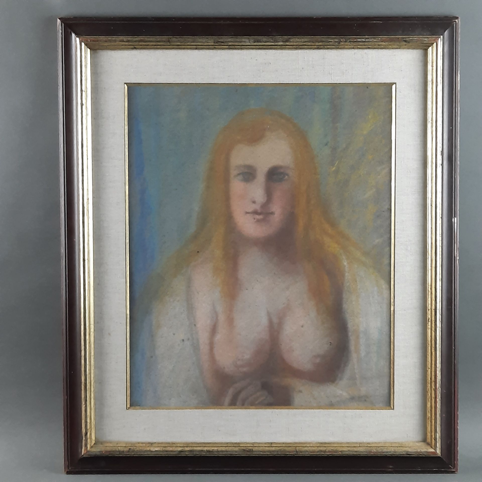Null Ferdinand DESNOS (1901-1958). Portrait de jeune femme blonde. Pastel. 46 x &hellip;