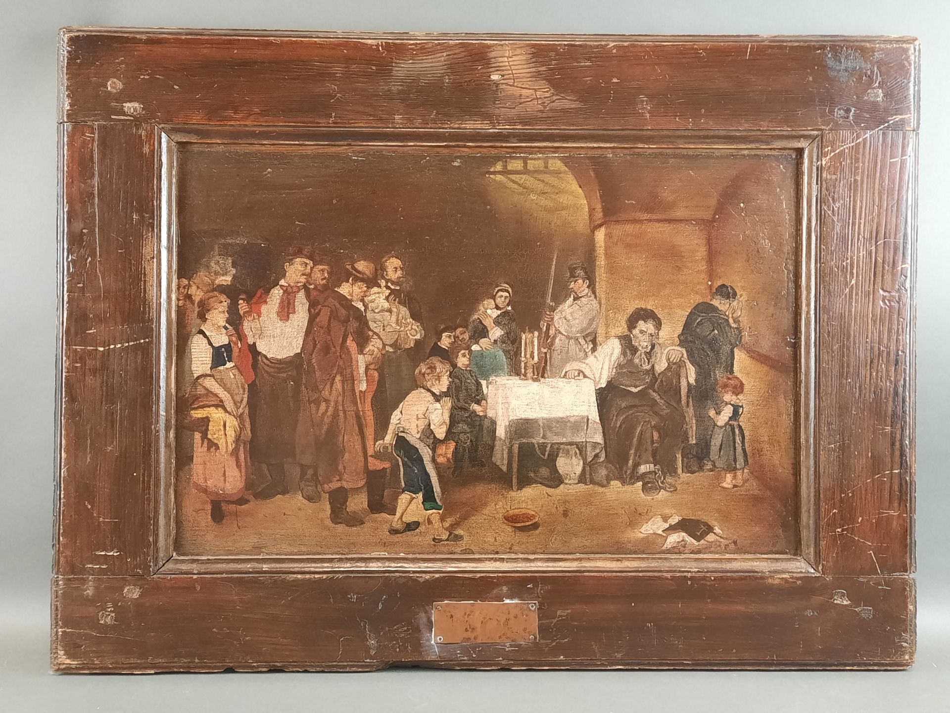 Null 在米哈伊-冯-蒙卡西（1844-1900）之后。一个被判刑的人的最后一天。板上油彩。32 x 48厘米。