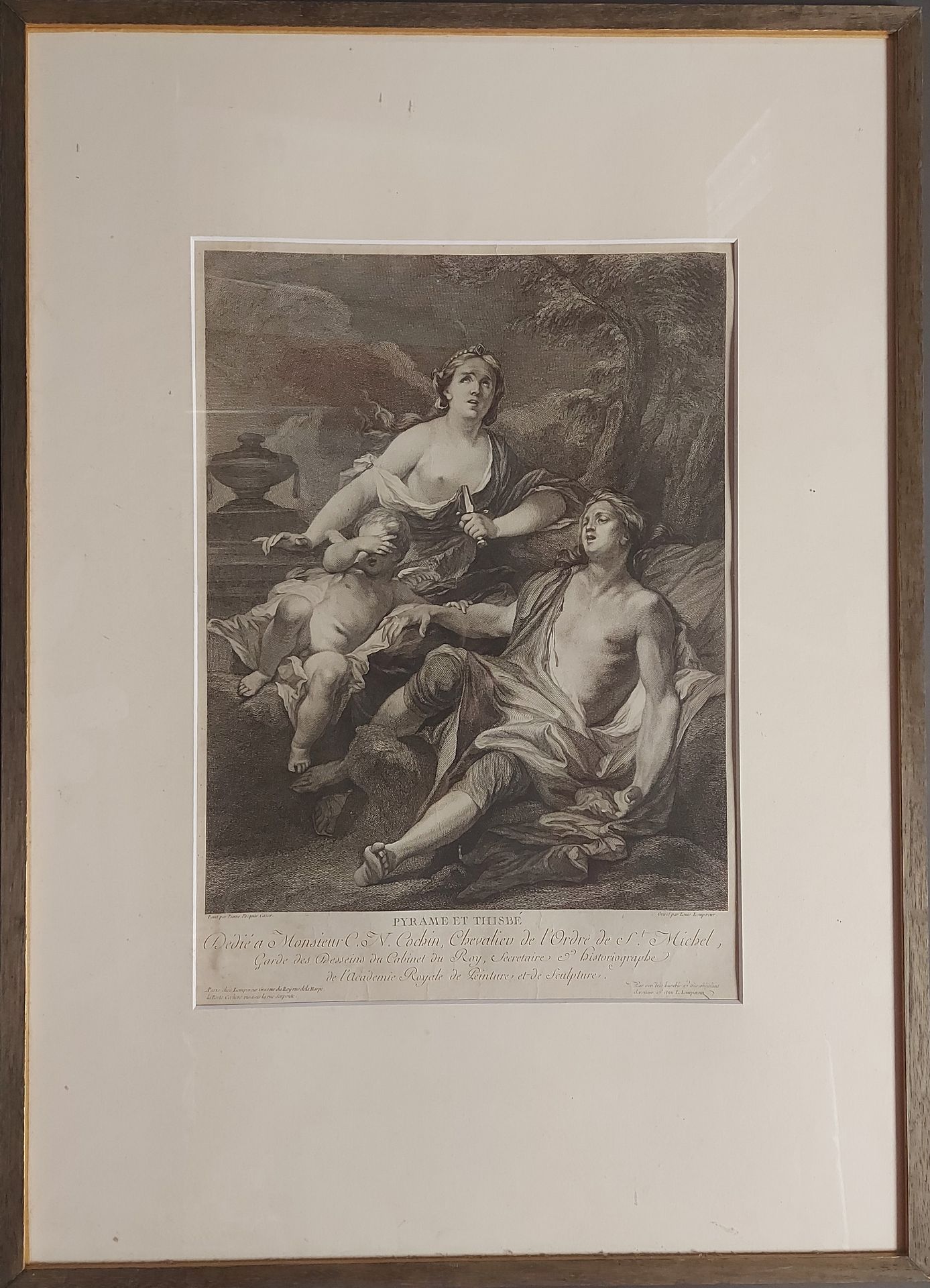 Null Louis LEMPEREUR (1728-1807) dopo Pierre-Jacques CAZE. Piramo e Tisbe. Burin&hellip;