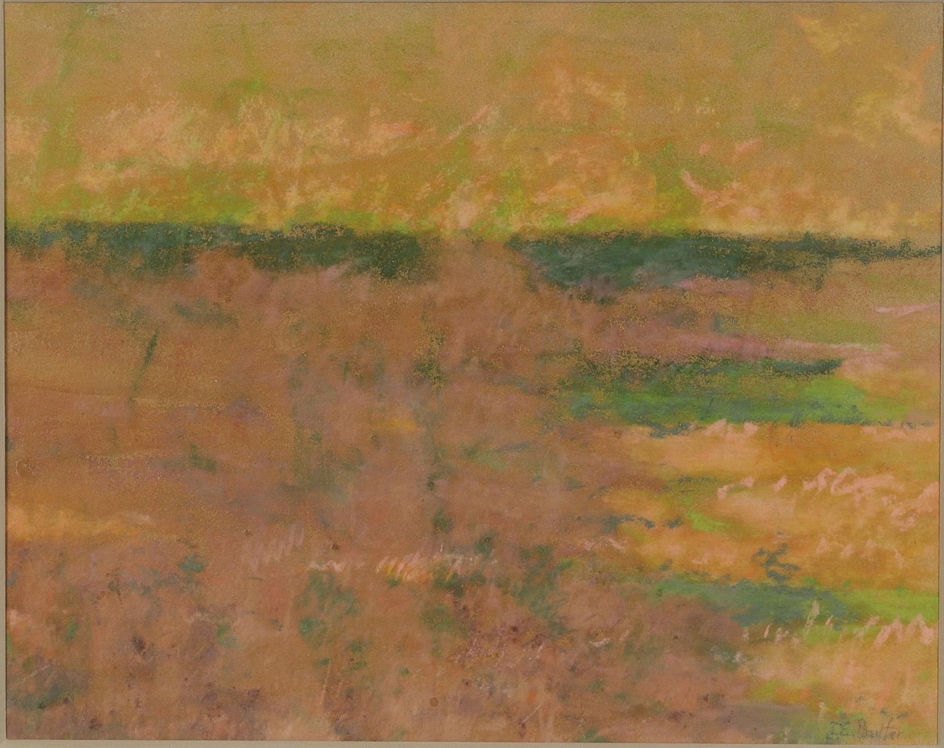 Null 西奥多-厄尔-布特勒（1861-1936）。景观。粉彩画，右下角有签名。29.5 x 37.5厘米