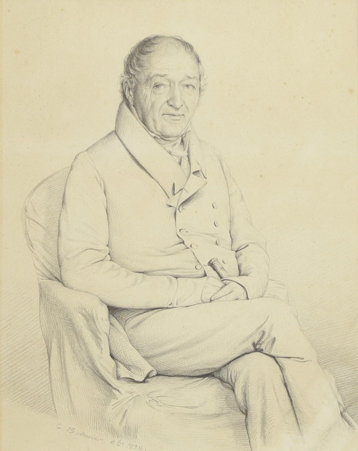 Null Guillaume BODINIER (1795-1872). Portrait d'homme assis, octobre 1828. Dessi&hellip;