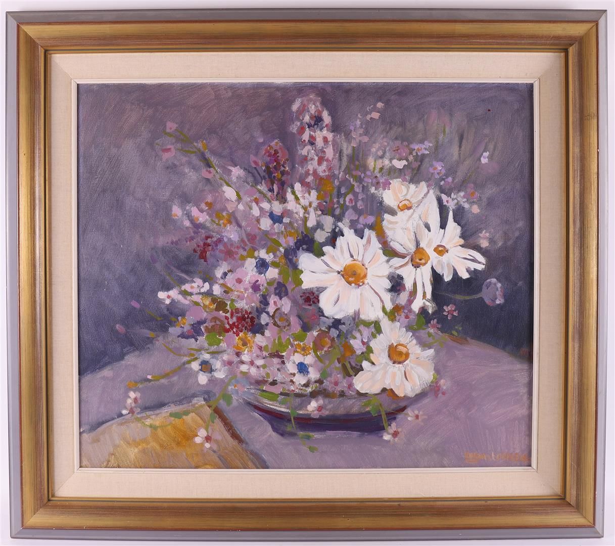 Null Loenen van, Cornelis Teunis (Magelang 1942-) "Natura morta di fiori",