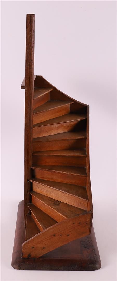 Null A beech and pine model of a spiral staircase, early 20th century