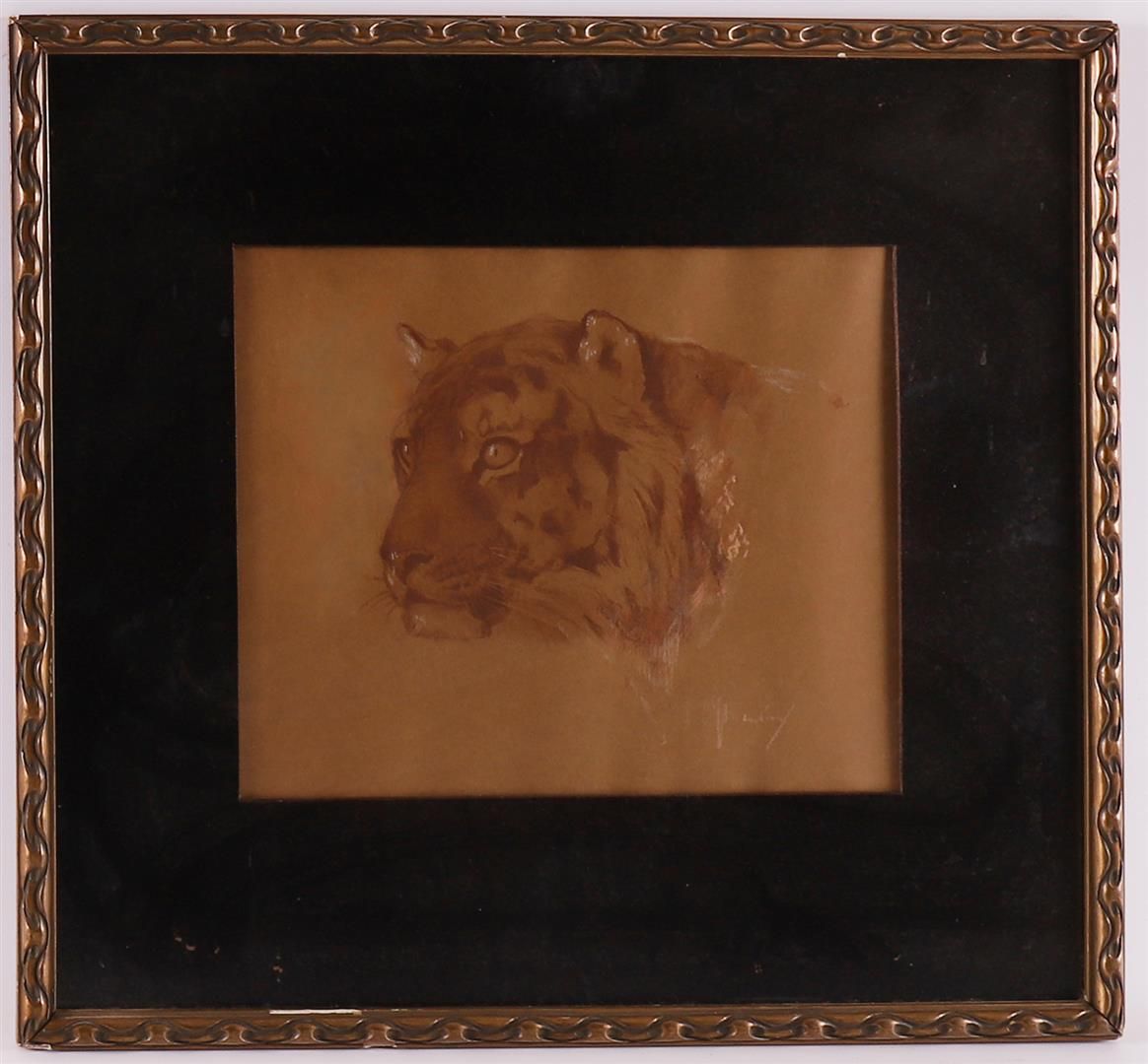Null Mension, Cornelis Jan (Delft 1882-1950) "Tête de tigre",