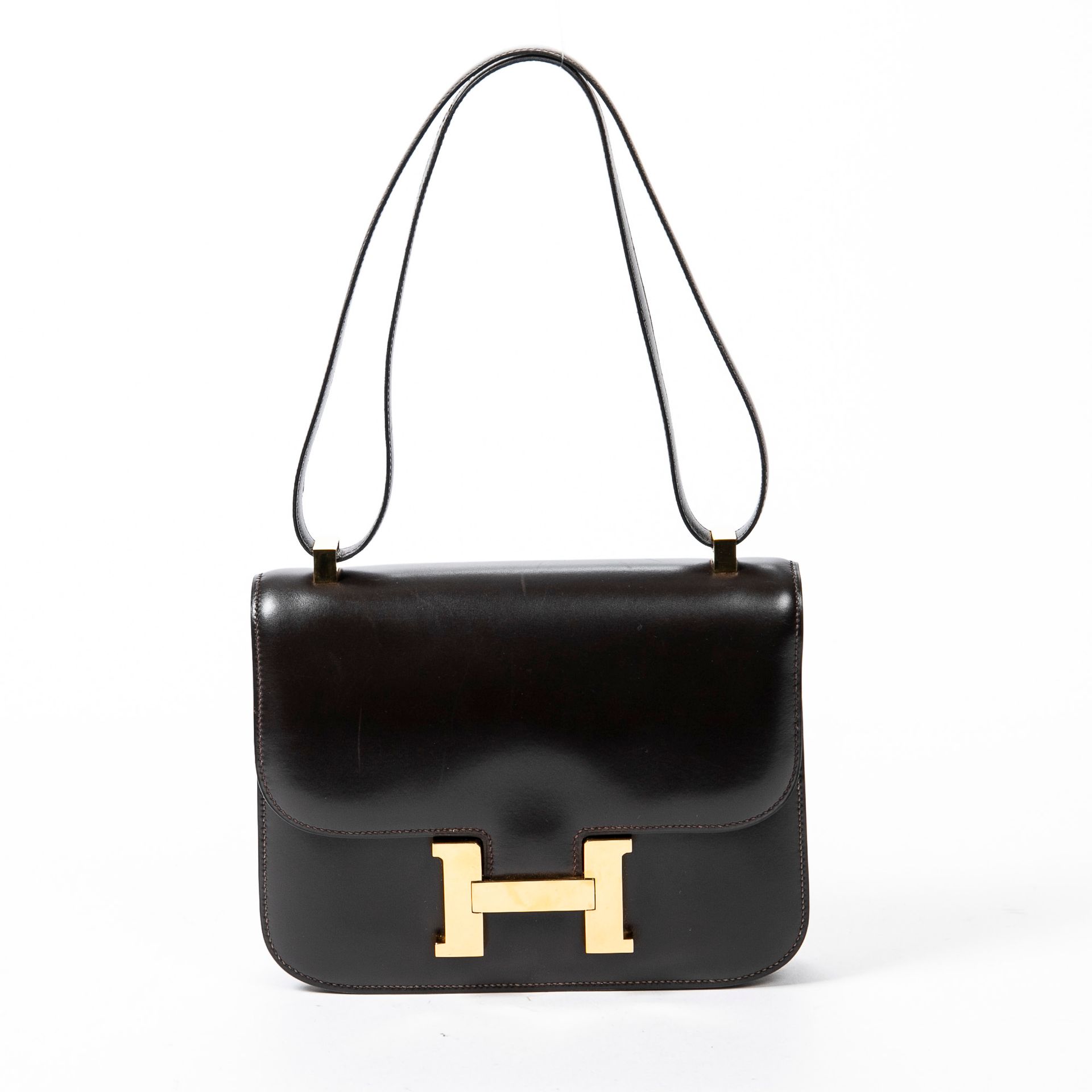 Pre-Loved Hermès Constance 23 in Havane Box Leather. Gol…
