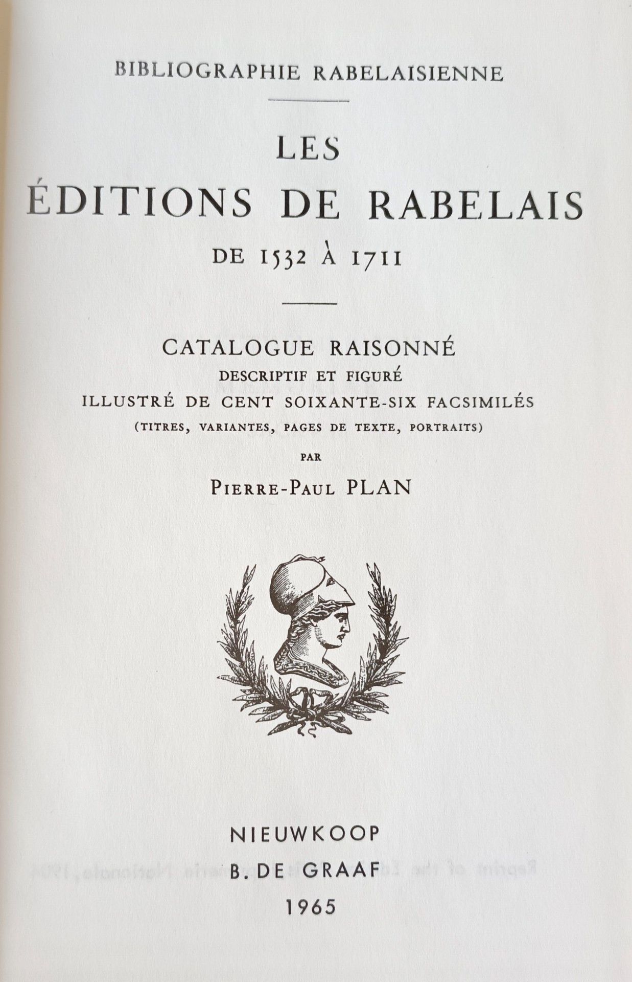Null 
PLAN (Pierre-Paul) Bibliographie Rabelaisienne - LES EDITIONS DE RABELAIS &hellip;