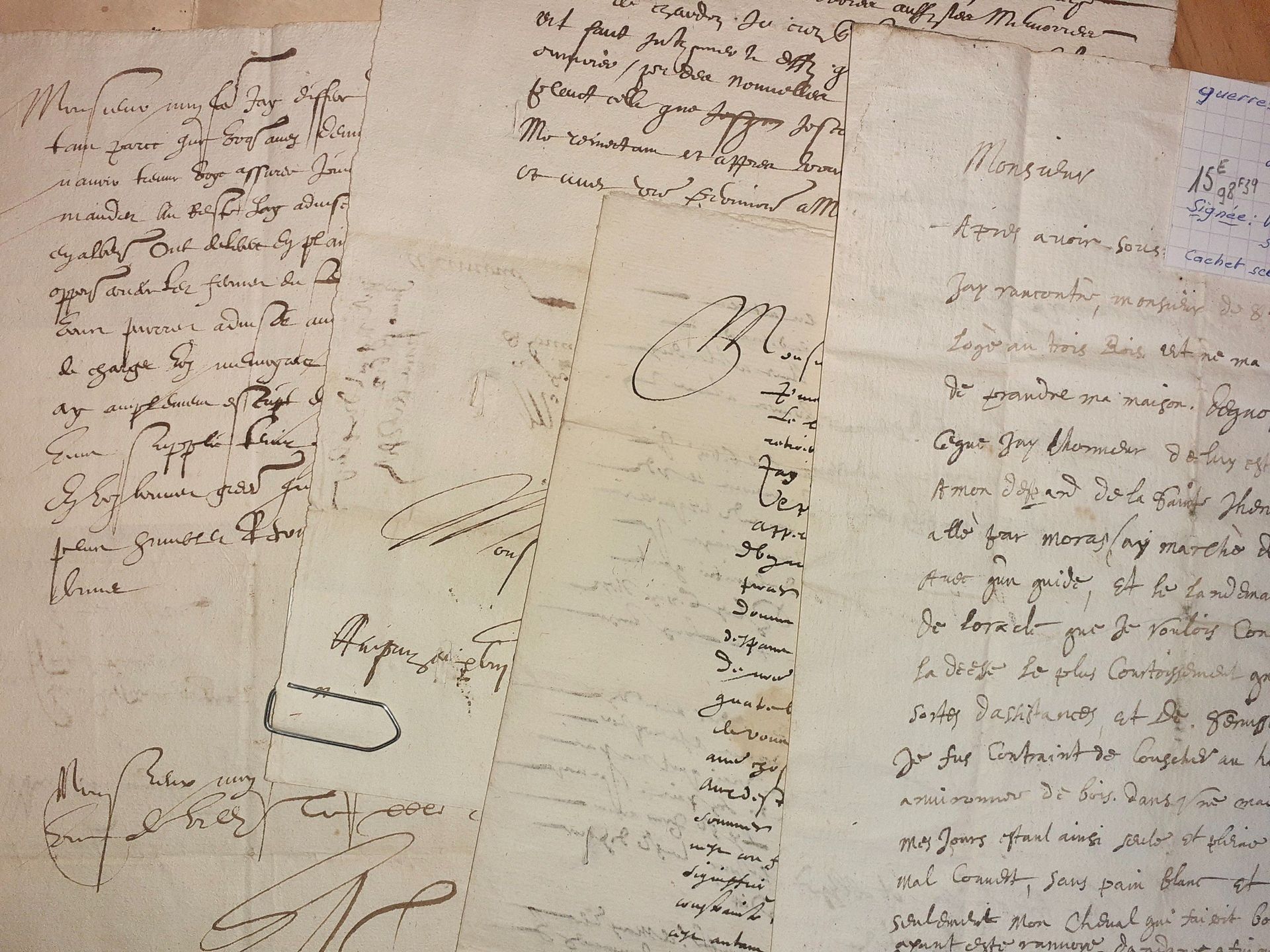 GUERRES DE RELIGION - ARDECHE. 4 pièces manuscrites autographes concernant les g&hellip;
