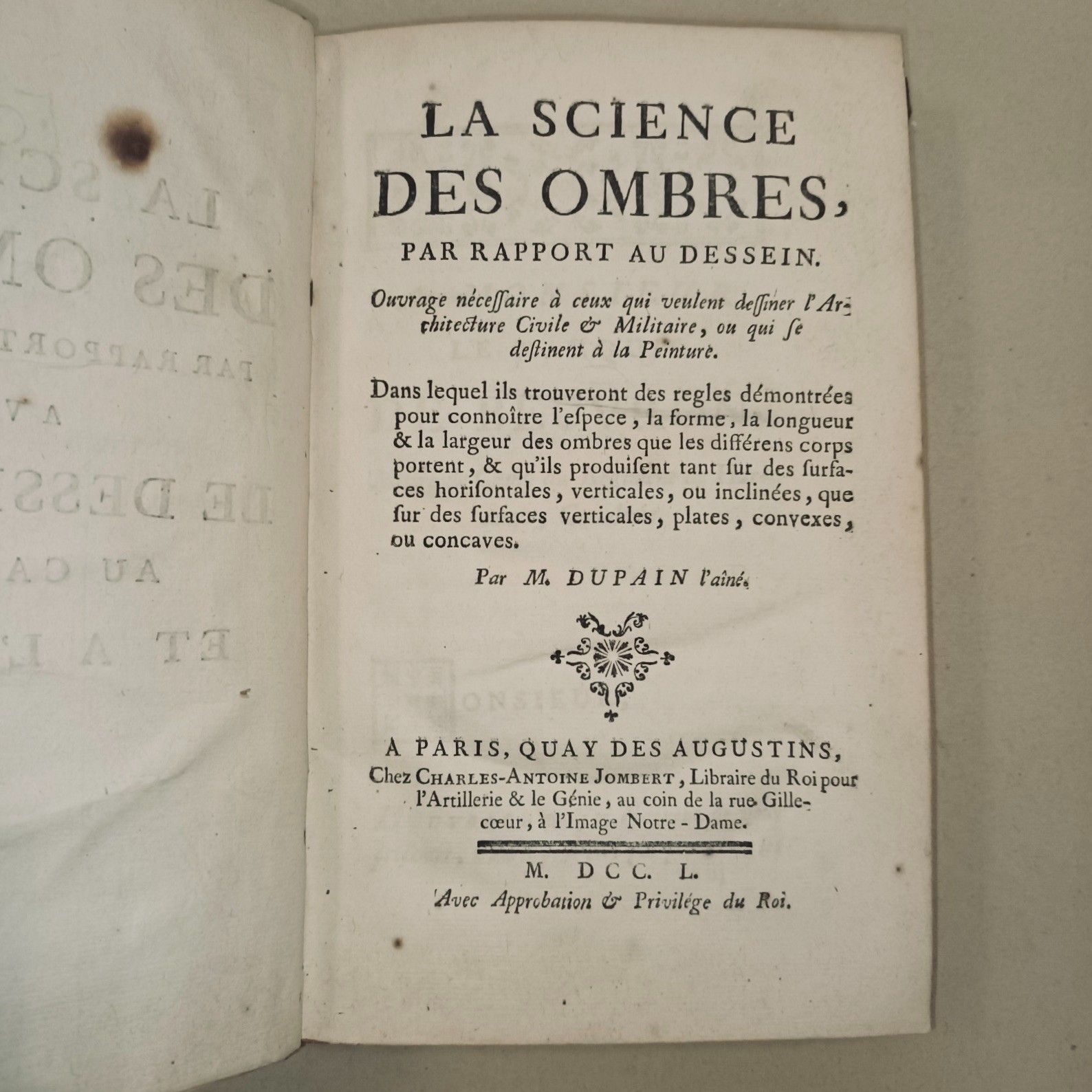 Null DUPAIN (A) La Science des Ombres, par rapport au dessin...
A Paris, Jombert&hellip;