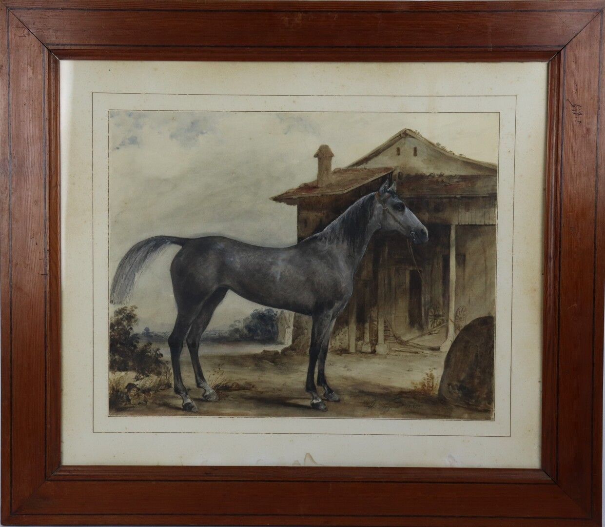 Null 儒勒-诺盖斯(1809-?)。

马在休息。

纸上水彩画，右下方有签名，日期为1832年。

高_31,7厘米，宽_40,2厘米，有零星皱纹