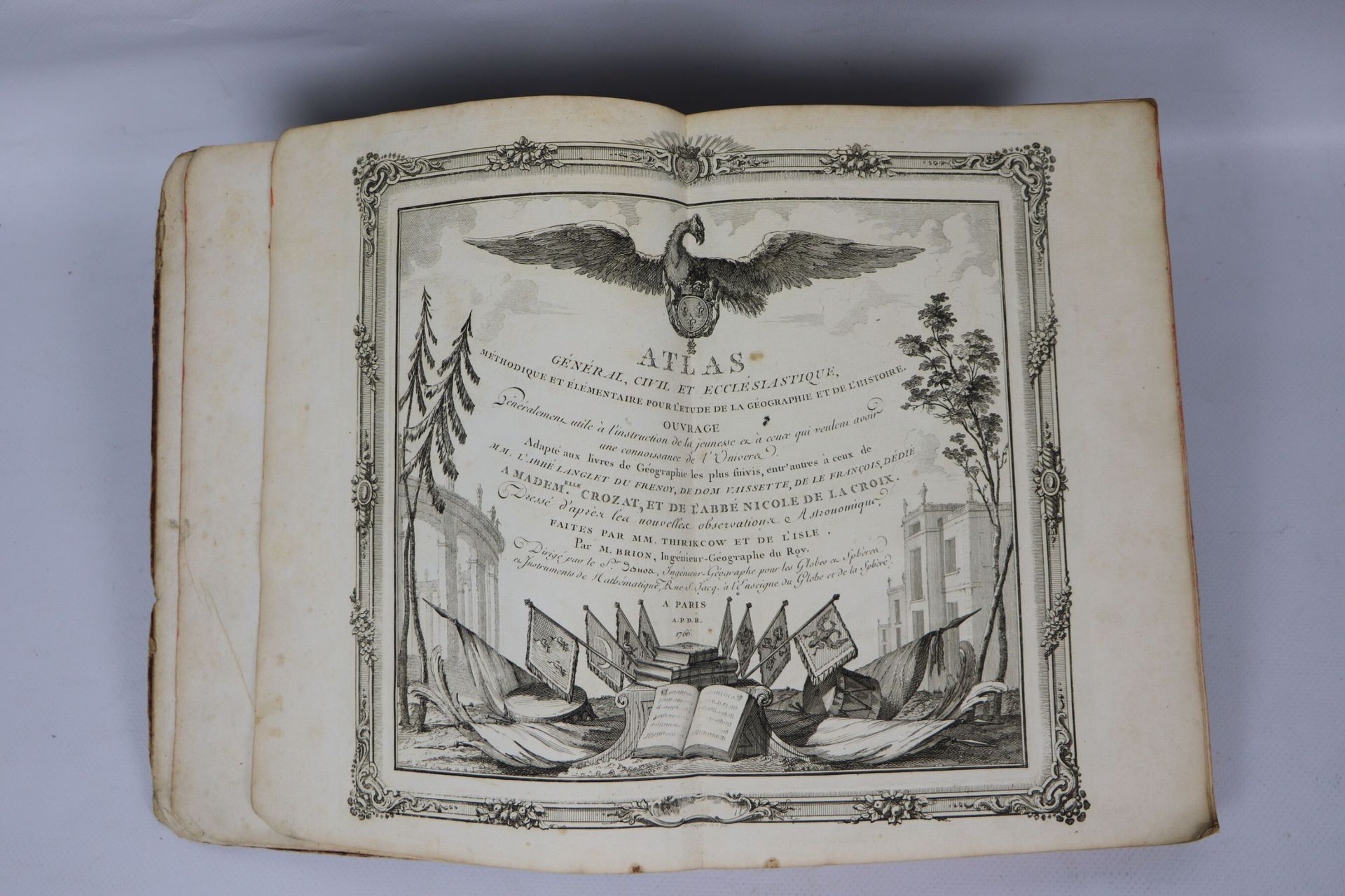Null ATLAS.- BRION.Atlas général, civil et ecclésiastique.巴黎，s.N.，1766。4开本，当代半小牛&hellip;