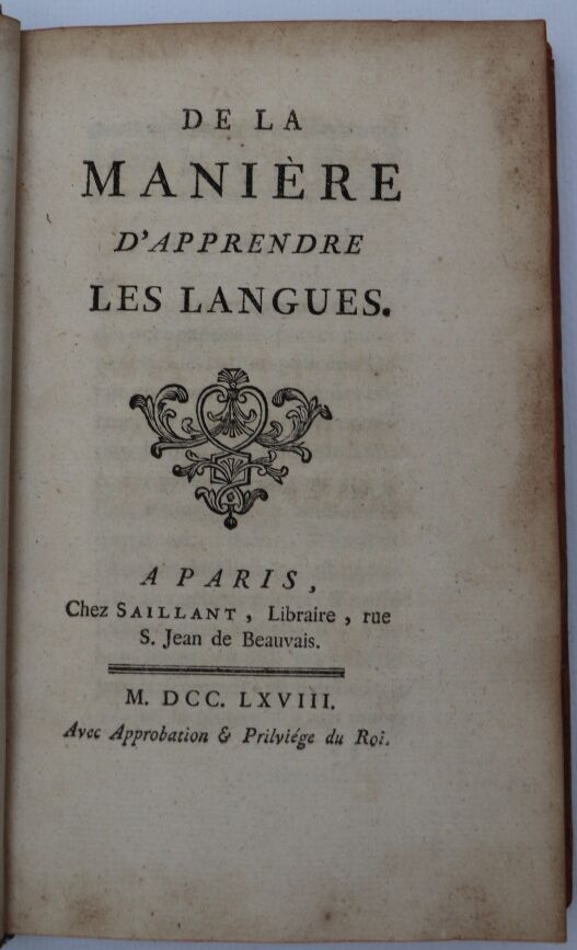 Null RADONVILLIERS（方丈）。De la manière d'apprendre les langues.巴黎，Saillant。1768年。8&hellip;