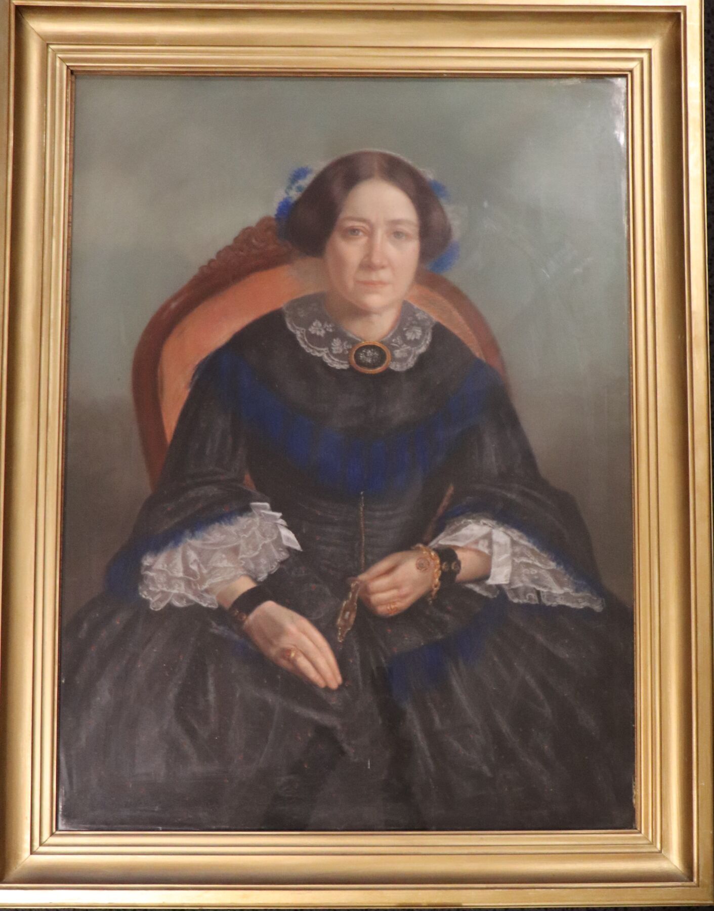 Null École française du XIXème siècle. 
Portrait d'une femme de qualité. 
Pastel&hellip;