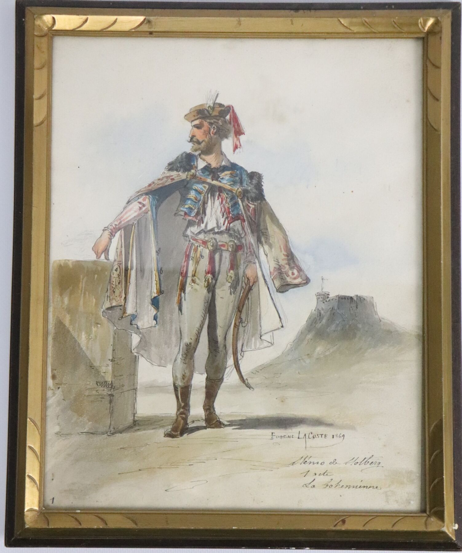 Null Eugène LACOSTE (1819 -1903), 
Stemo de Holberg 1. Akt von La Bohémienne.
Aq&hellip;