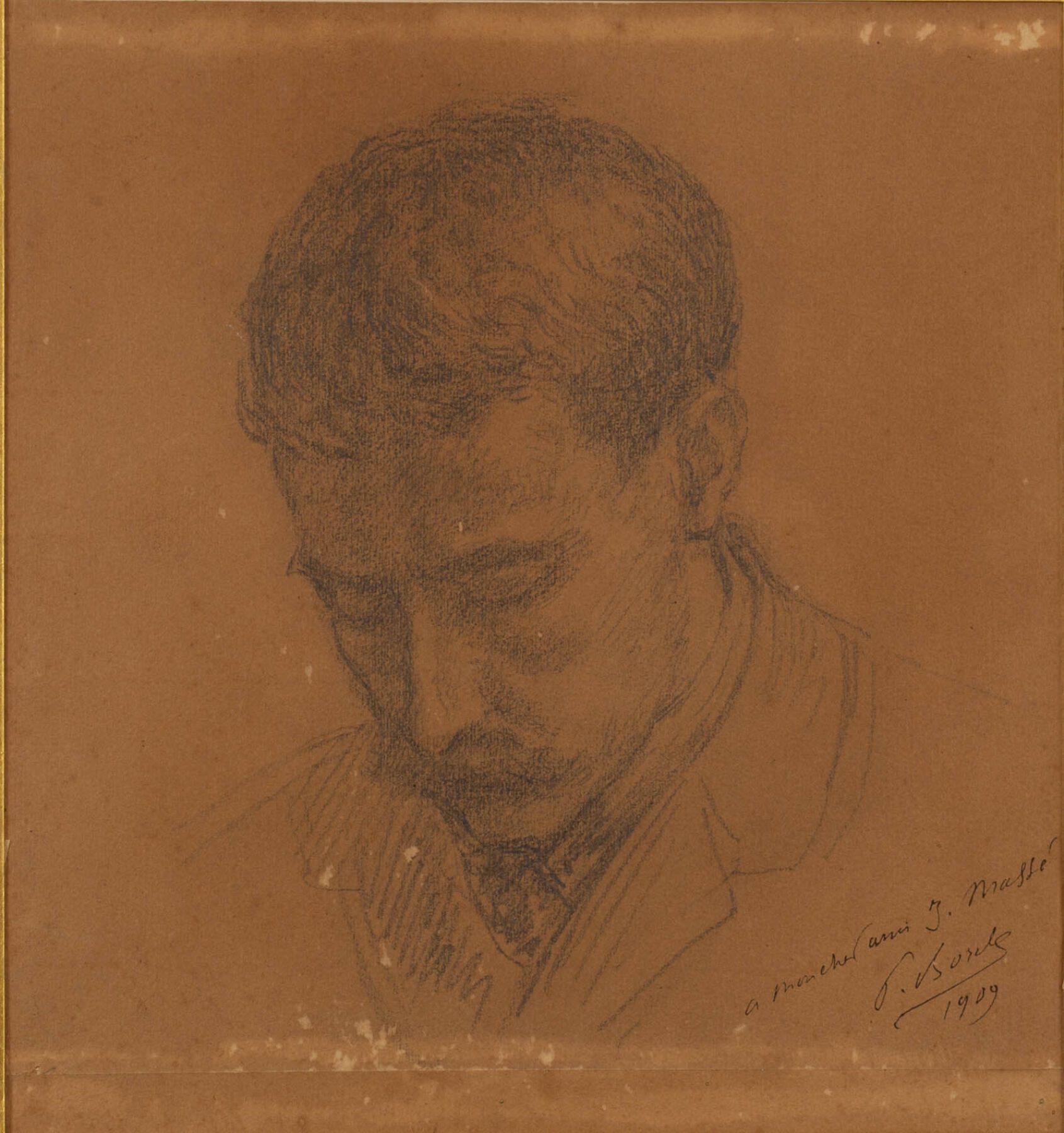 Null Paul BOREL (1828-1913).
Portrait de M. Joseph MASSE.
Dessin avec envoi, dat&hellip;