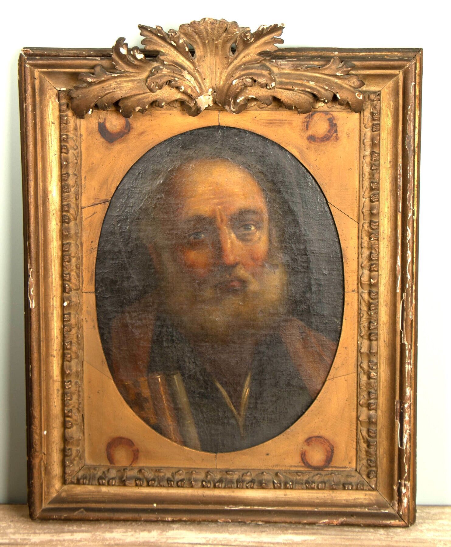 Null Ecole du XVIIIème siècle.
Portrait d'un apôtre.
Huile sur toile.
Inscriptio&hellip;