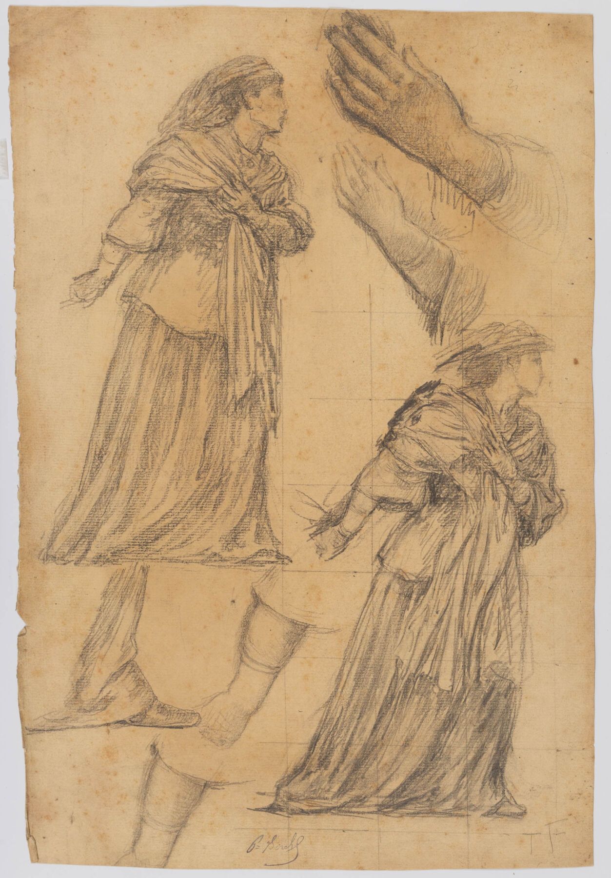 Null Paul BOREL (1828-1913).
Etudes d'une femme, de mains et de pieds.
Dessin.
H&hellip;