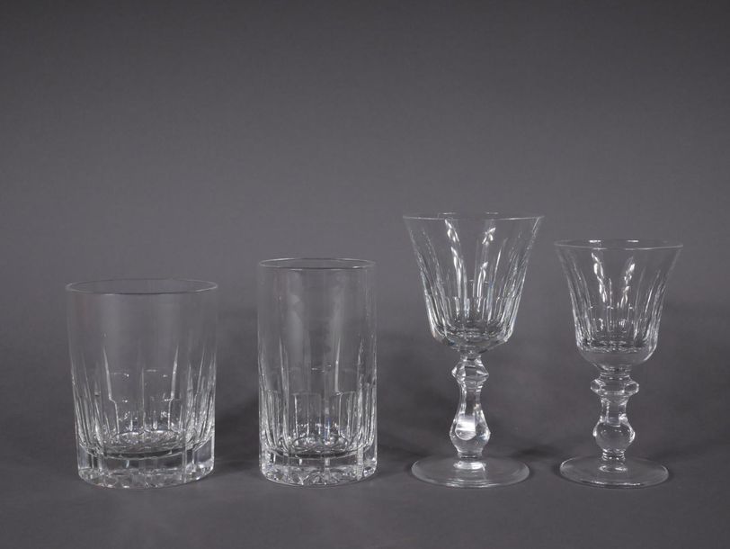 Null CRISTALLERIE SCHNEIDER 
	Service de verre « Chenonceau » en cristal blanc s&hellip;