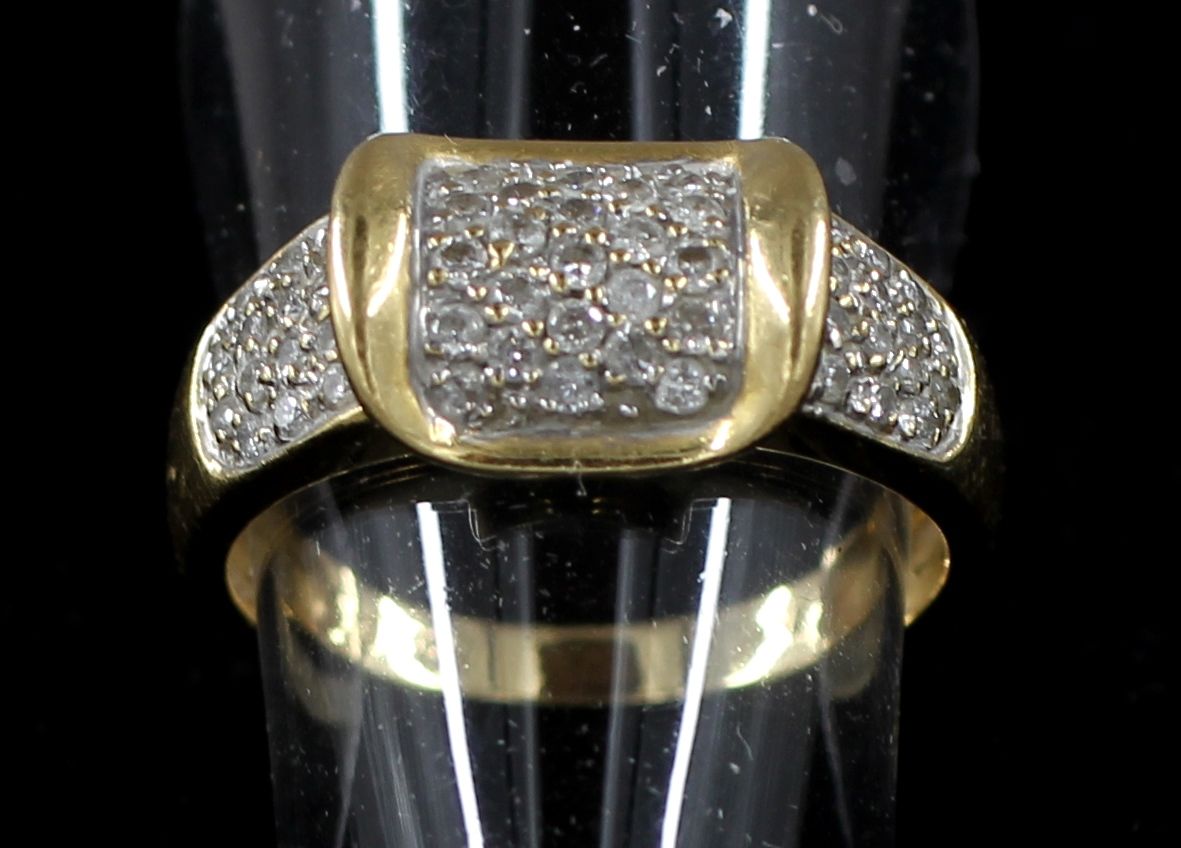 Null 18K黄金镶钻戒指，原重：4.5克，TDD：56。