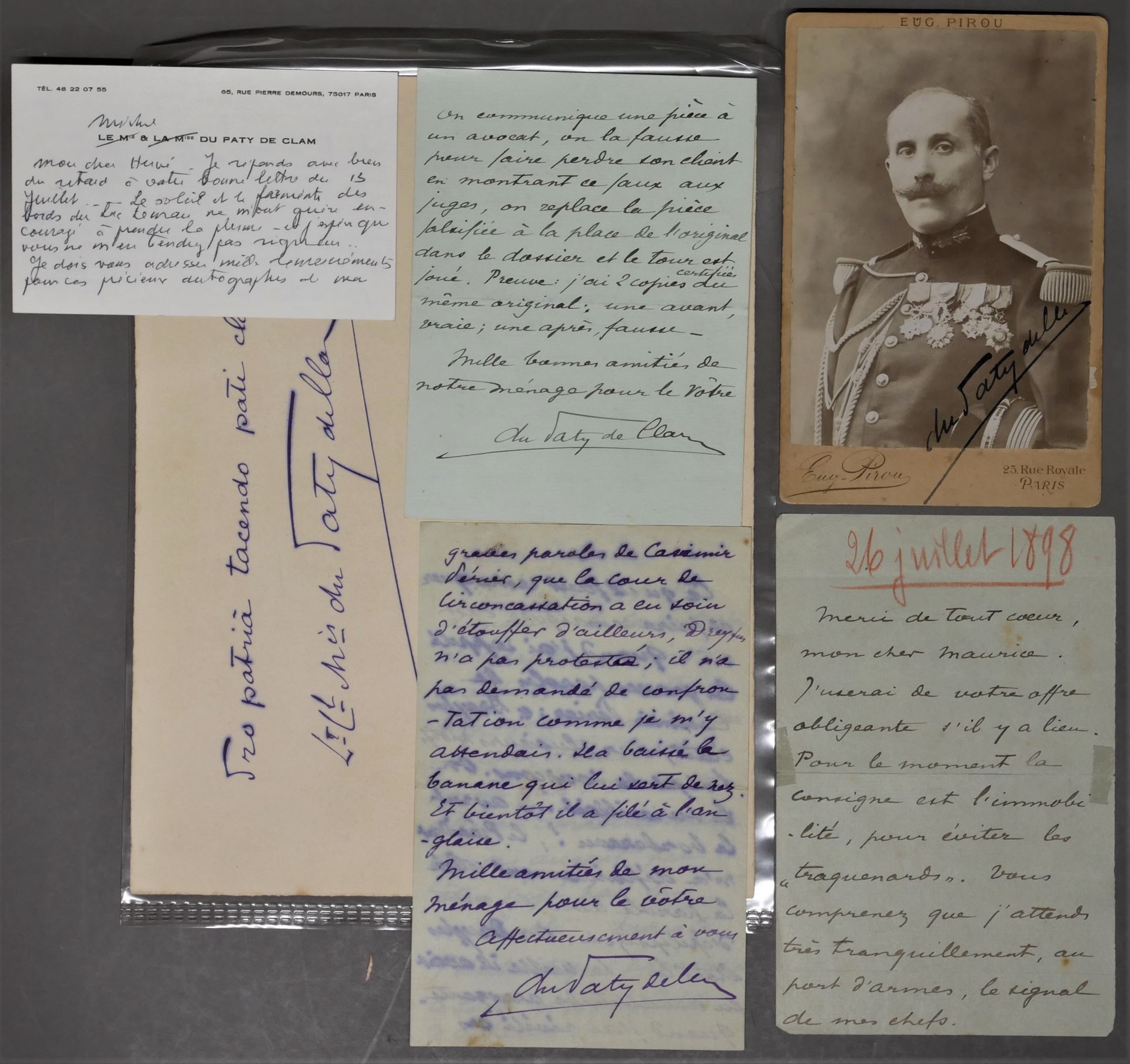 Null Armand du PATY DE CLAM. 1853-1916. Offizier, "Graphologe". 3 las. 26. Juli &hellip;