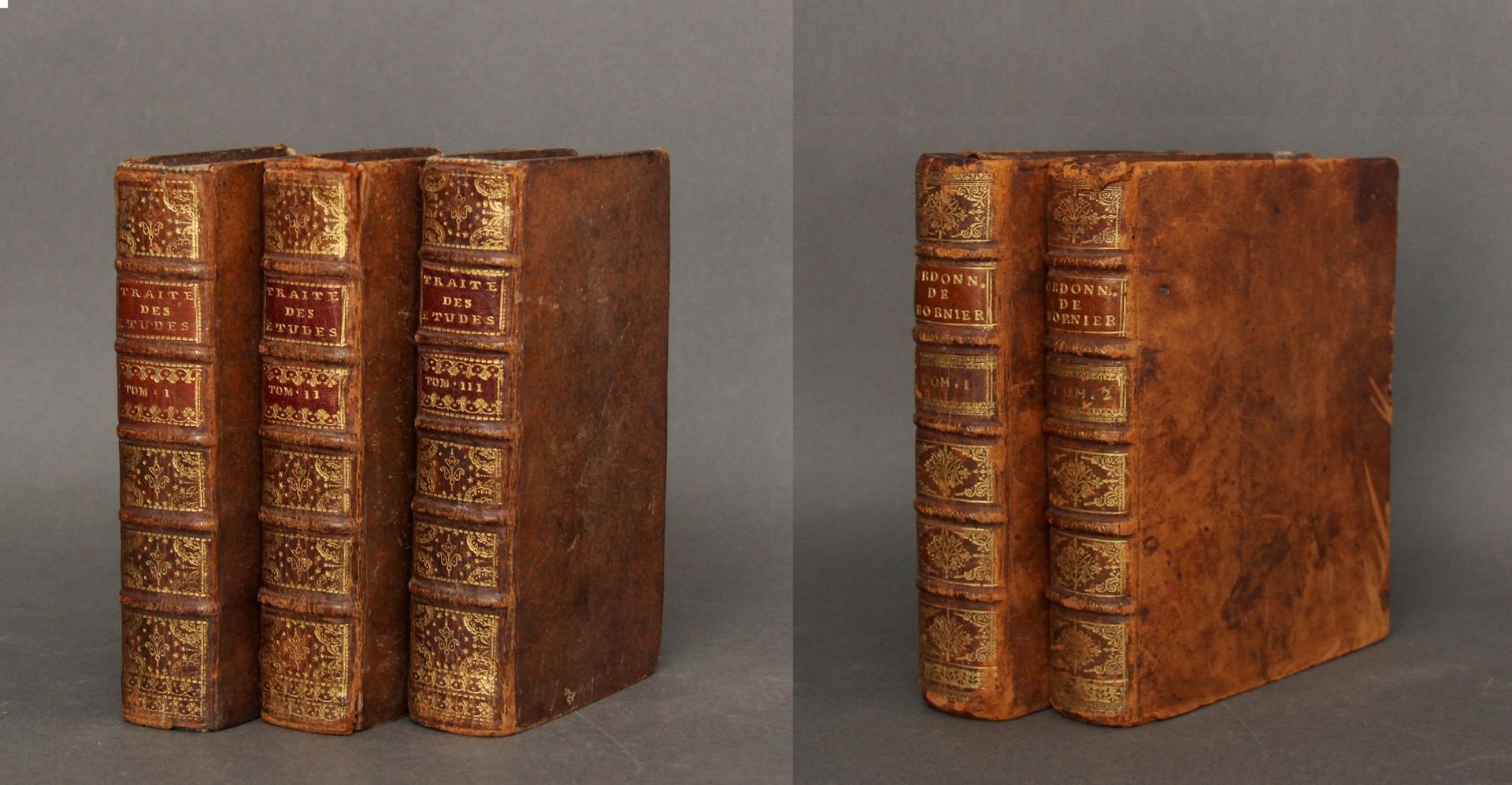 Null 地段:

- 勃利尼尔

路易十四的新法令会议。

巴黎，1694年；2卷，4页，金色小牛皮，有当代装饰。

(装订损坏)

- ROLLIN

通过&hellip;