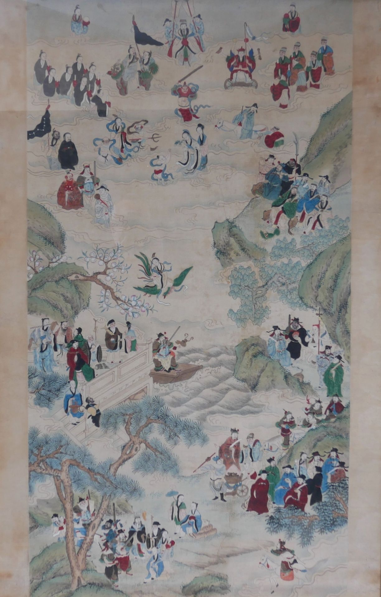 Null 
19世纪下半叶的中国学校。




八仙过海，各显神通的 "道 "景象




纸上水墨和彩色绘画




117 x 61.5厘米。正在展出


&hellip;
