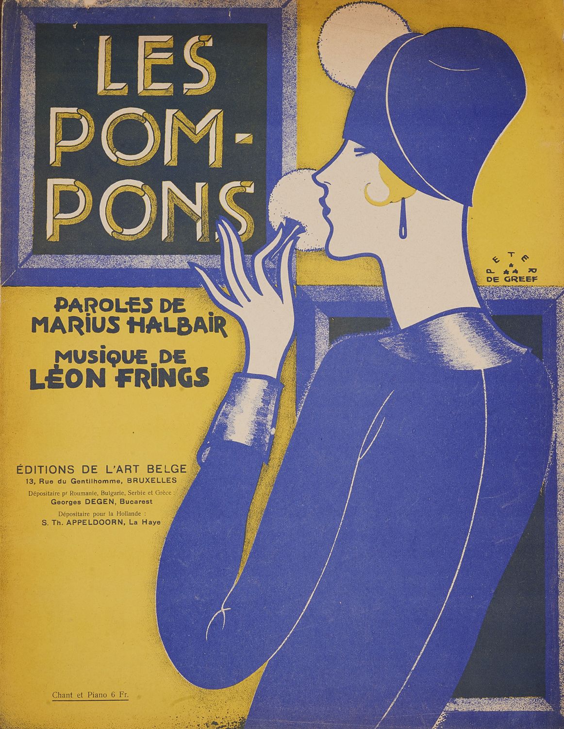Null Peter de GREEF (1901-185) 
LES POM-PONS.
Partition musicale, édition de l'a&hellip;