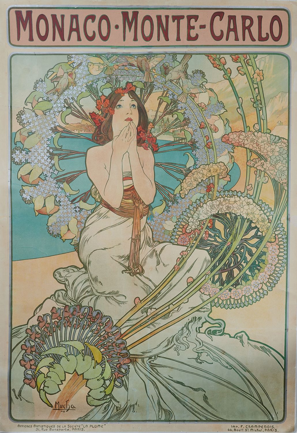 Null Alfons MUCHA (1860-1939). 
MONACO MONTE CARLO, 1897. 
Affiche lithographiée&hellip;