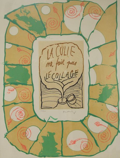 Null ALECHINSKY Pierre (1927-) La colle ne fait pas le collage,1976 Lithographie&hellip;