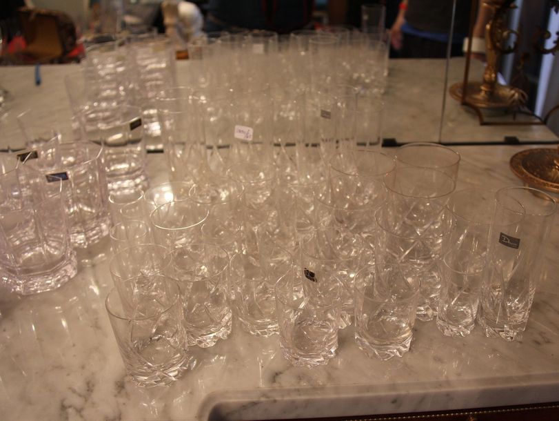 Null DAUM France Partie de service de verres en cristal modèle BLANZEY