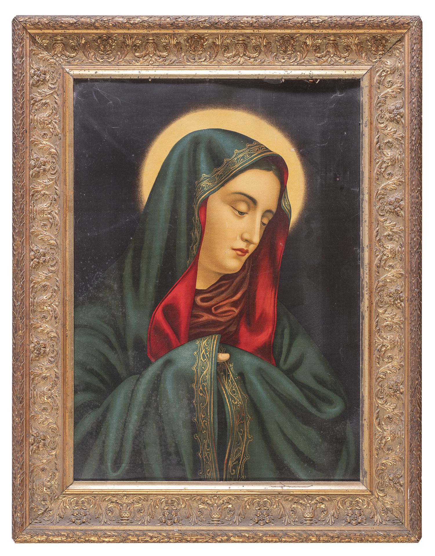 Null 油画，20世纪初

在画布上，描绘了正在祈祷的圣母。

尺寸为67 x 48厘米。

有框。