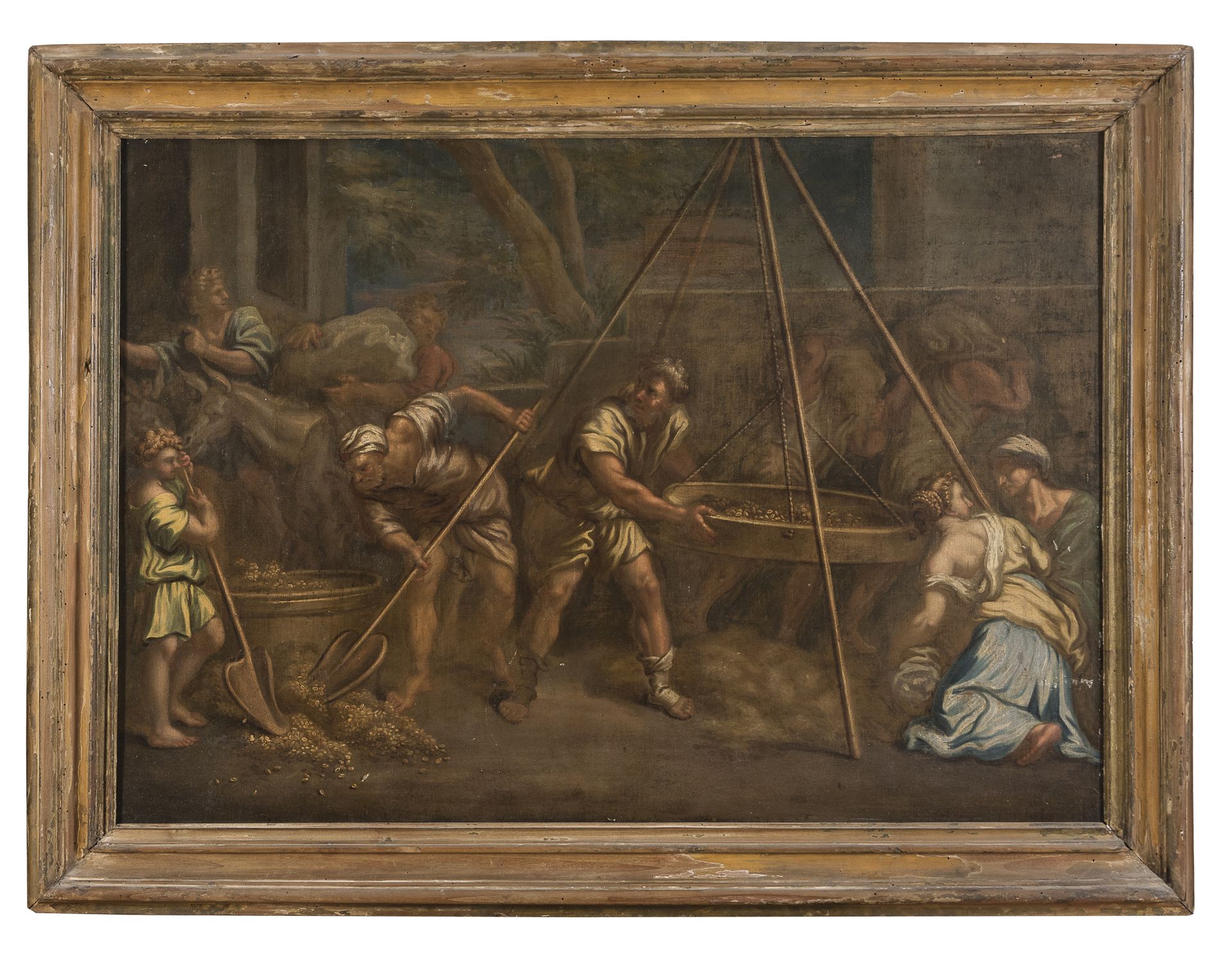 Null 热那亚画家，18世纪下半叶



圣经》情节

布面油画，67.5 x 97厘米



画作的状况

二十世纪的修饰。左边小墙边缘上方的小块修复区域。&hellip;
