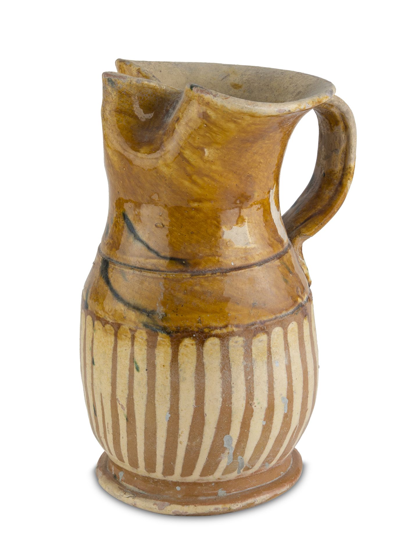 Null 陶罐，卡拉布里亚 19世纪末

乳白色和棕色的珐琅，有手帕口。

尺寸 cm. 32 x 20 x 20.