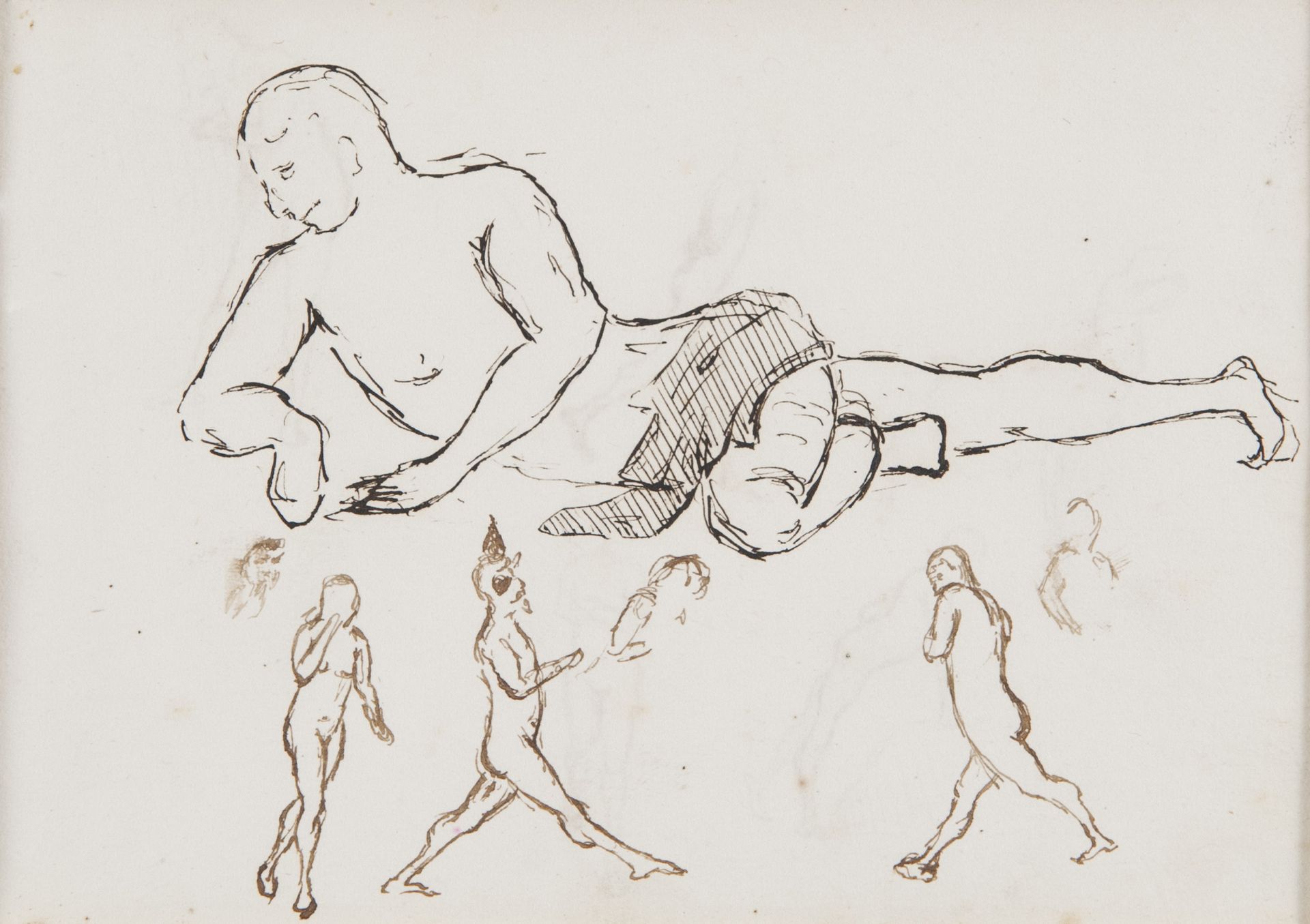 Null 意大利艺术家，20世纪初



人物研究

双面纸上的水墨，cm. 10 x 14

免费床单