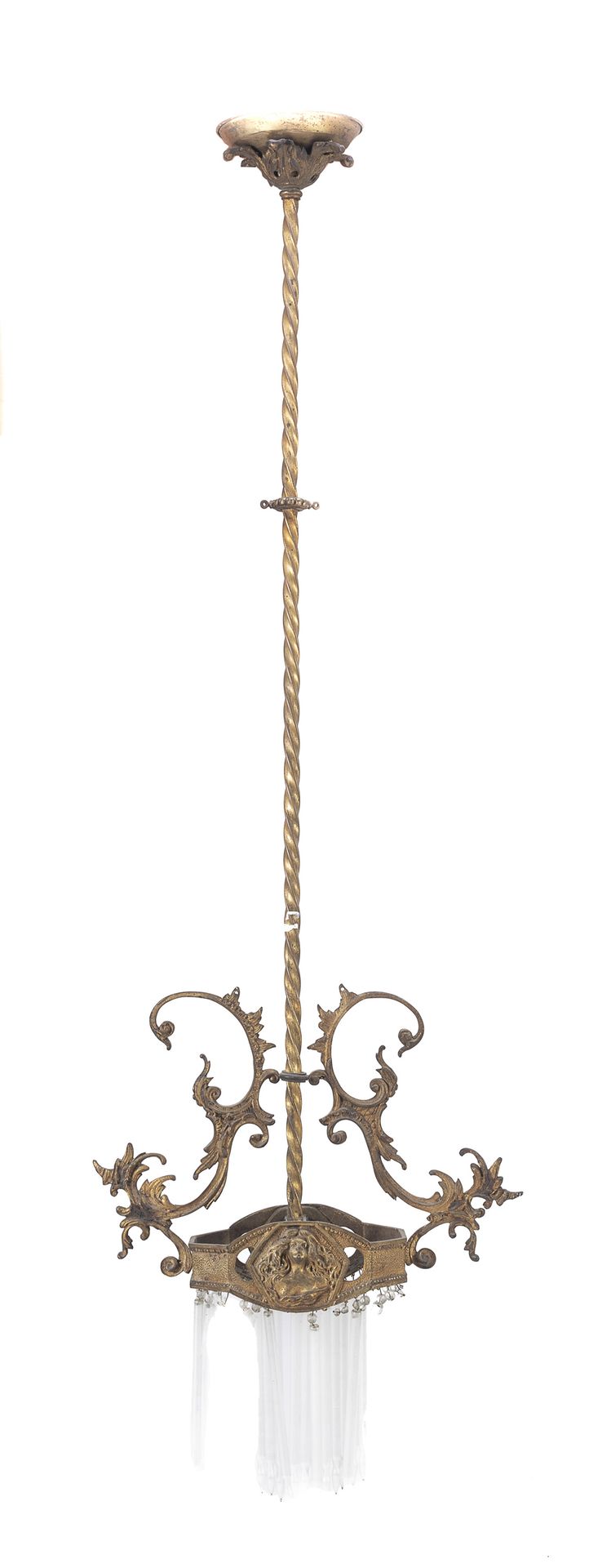 Null SMALL BRASS CHANDELIER, LIBERTY PERIOD