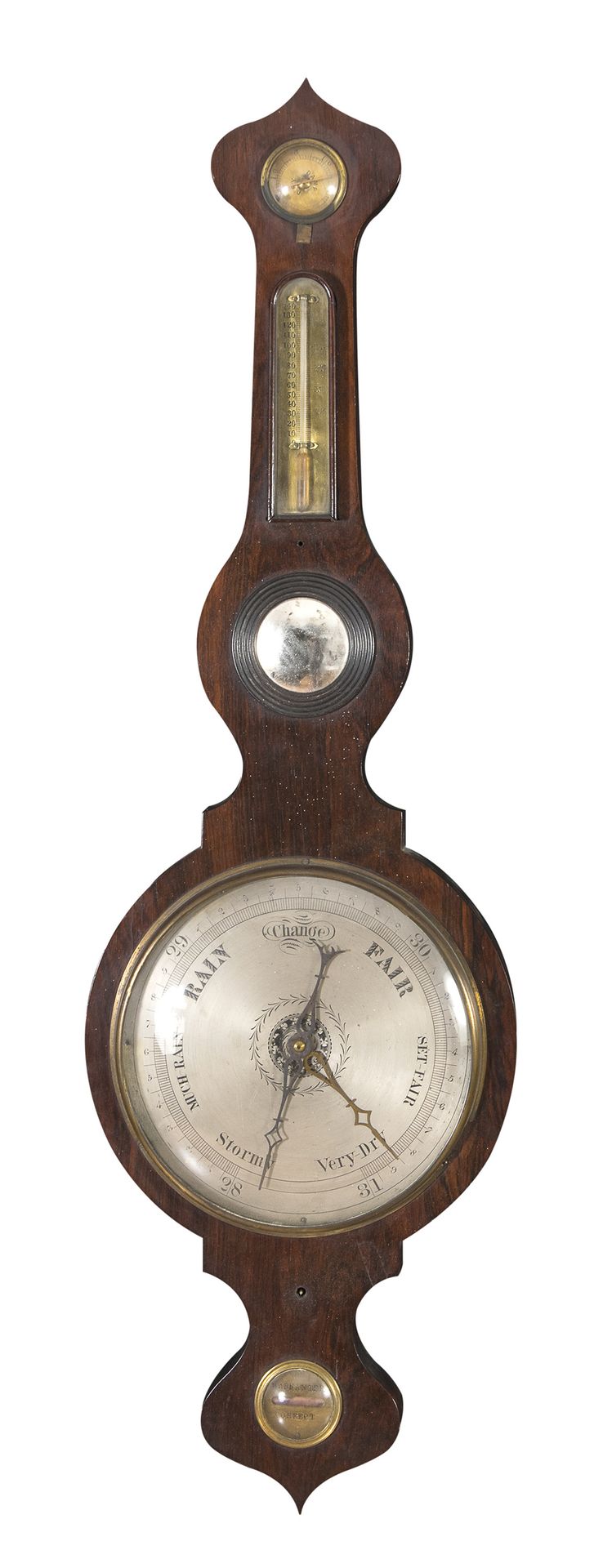 Null WALL BAROMETER AND THERMOMETER, ENGLAND EARLY 20TH CENTURY