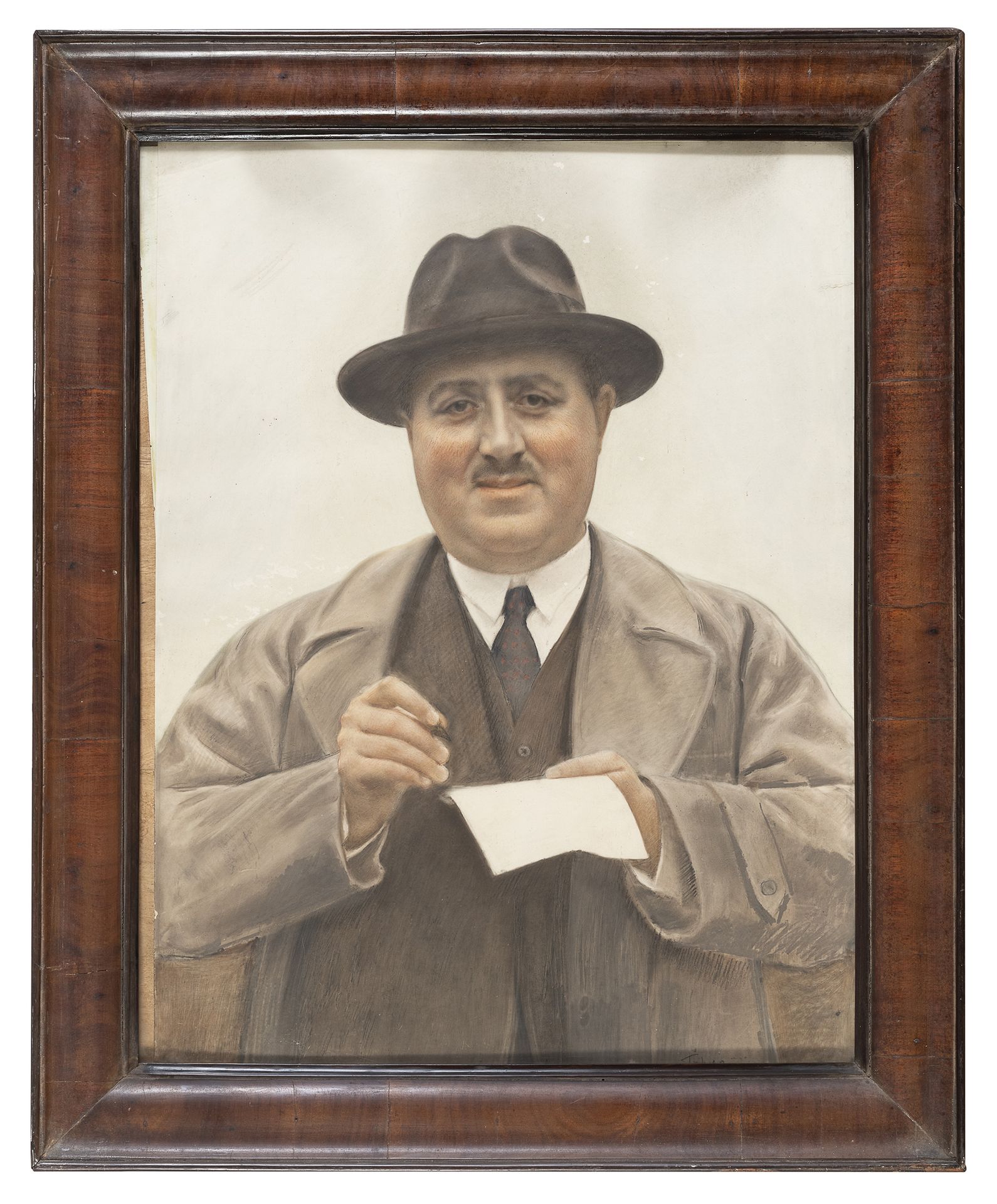 Null 20世纪意大利画家



一个记者的画像

纸上混合媒体，68 x 52 cm

无符号

桃花心木框架