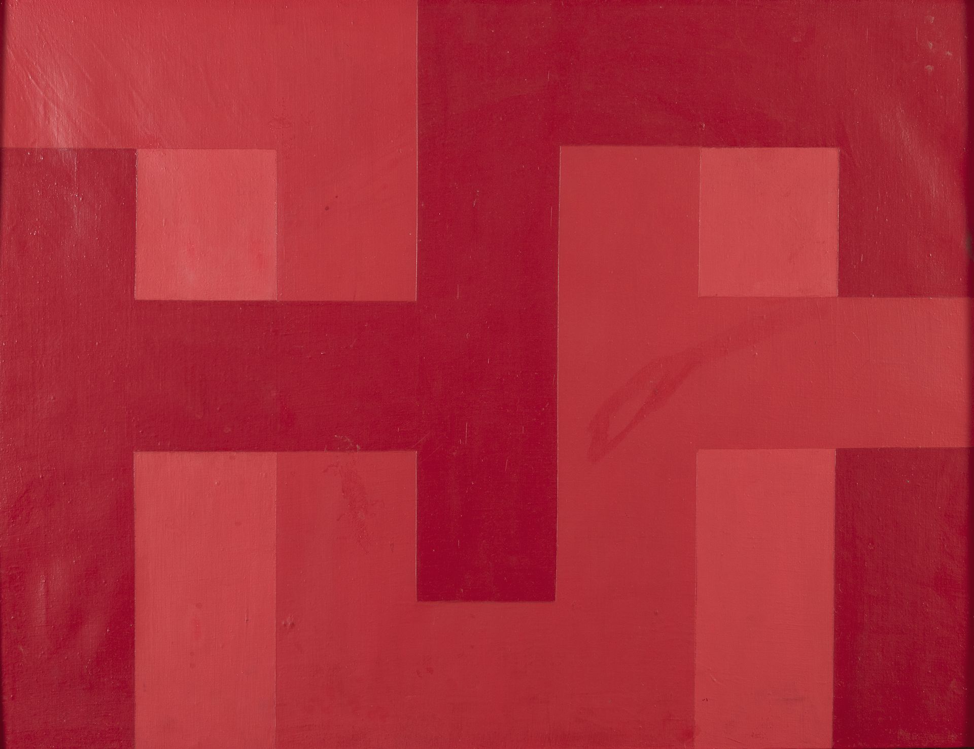Null 意大利画家，1960年代





红旗》，1963年


画布上的珐琅和丙烯酸，66 x 87厘米


背面的标题和日期