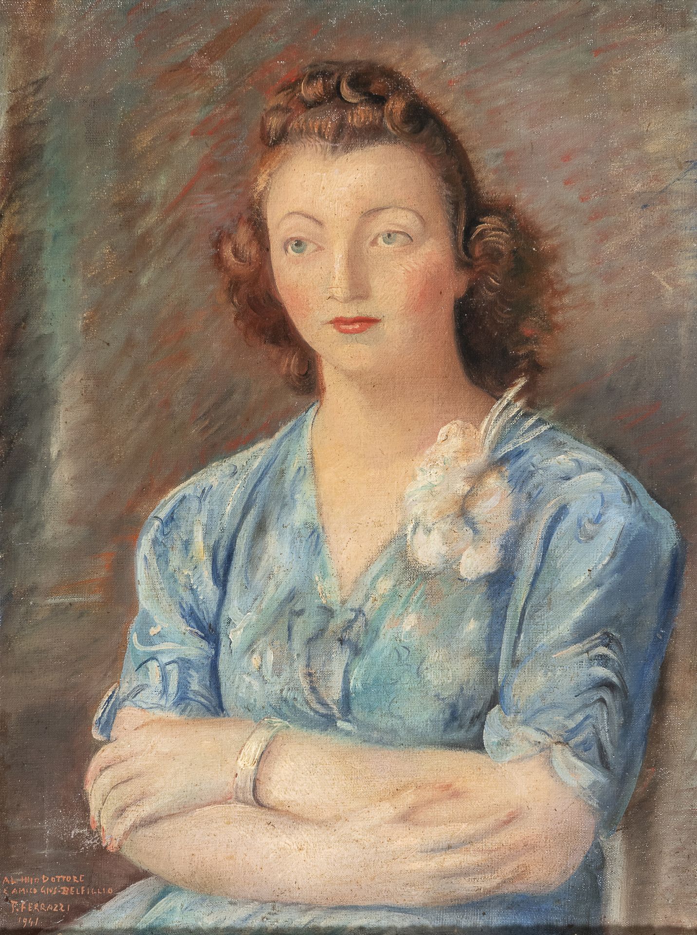 Null Ferruccio Ferrazzi


(罗马 1891 - 1978)





女性肖像，1941年


布面油画，60 x 45厘米


签名&hellip;